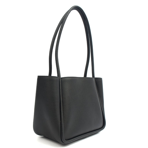 Picture of Prada Tote Plaque Logo Leather Mini Bag in Black, Calfskin