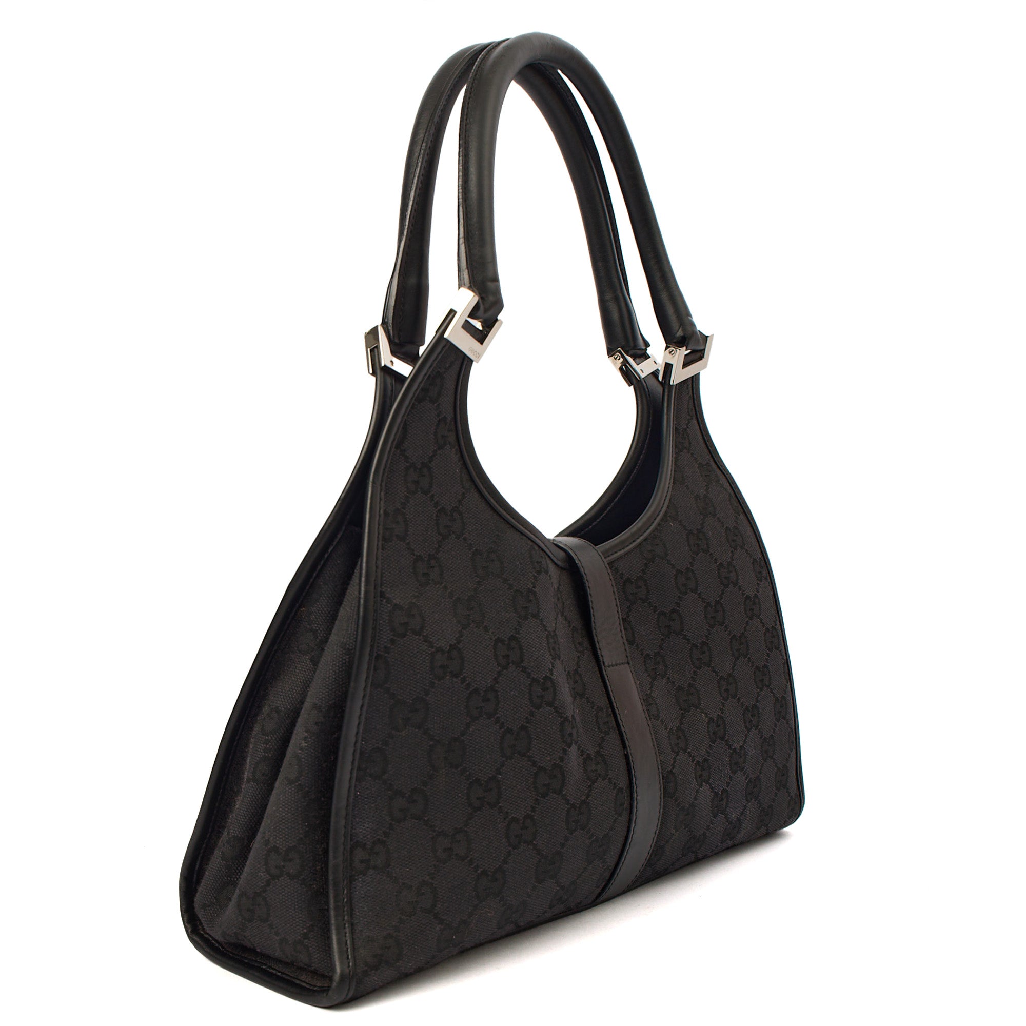 Gucci Shoulder Bag Jackie in Black, GG Canvas | The Handbag Clinic