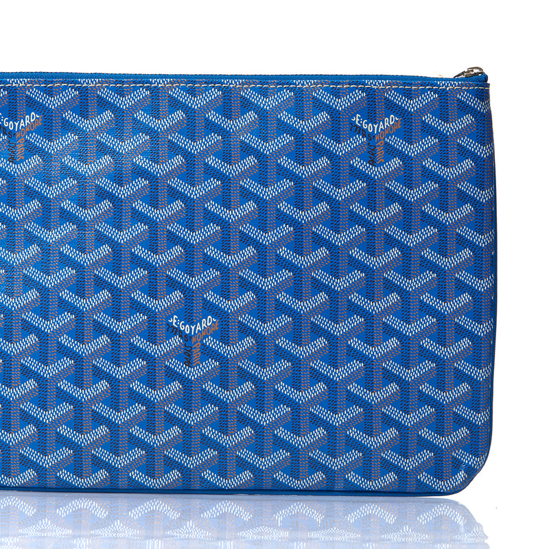 Picture of Goyard Clutch Senat Pouch PM in Blue, Leather