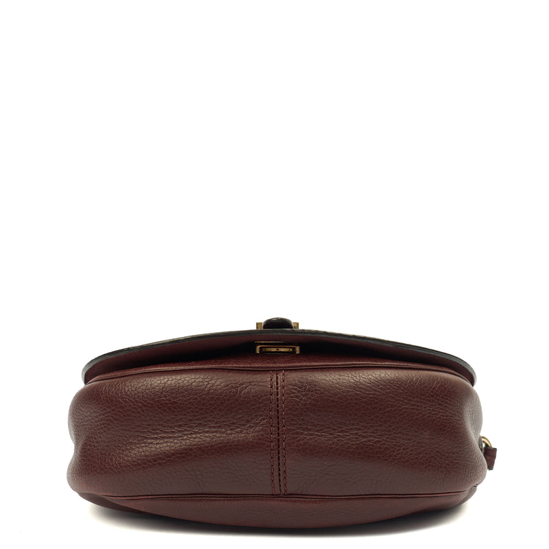 Picture of Mulberry Cross Body Tessie Satchel in Oxblood, Leather