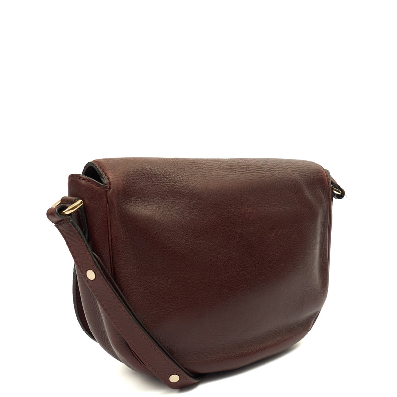 Picture of Mulberry Cross Body Tessie Satchel in Oxblood, Leather