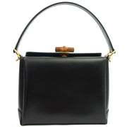 Picture of Gucci Top Handle Vintage Bamboo  in Black, Leather