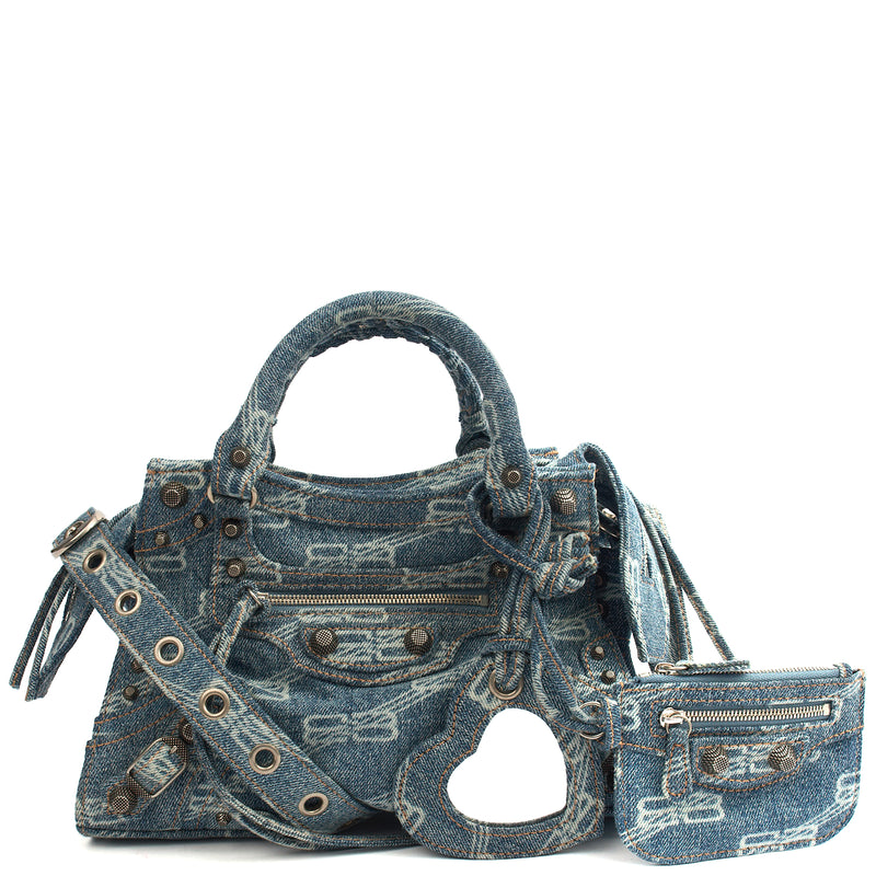 Picture of Balenciaga Cross Body Neo Classic- Nano in Blue, Fabric