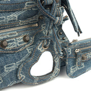 Picture of Balenciaga Cross Body Neo Classic- Nano in Blue, Fabric