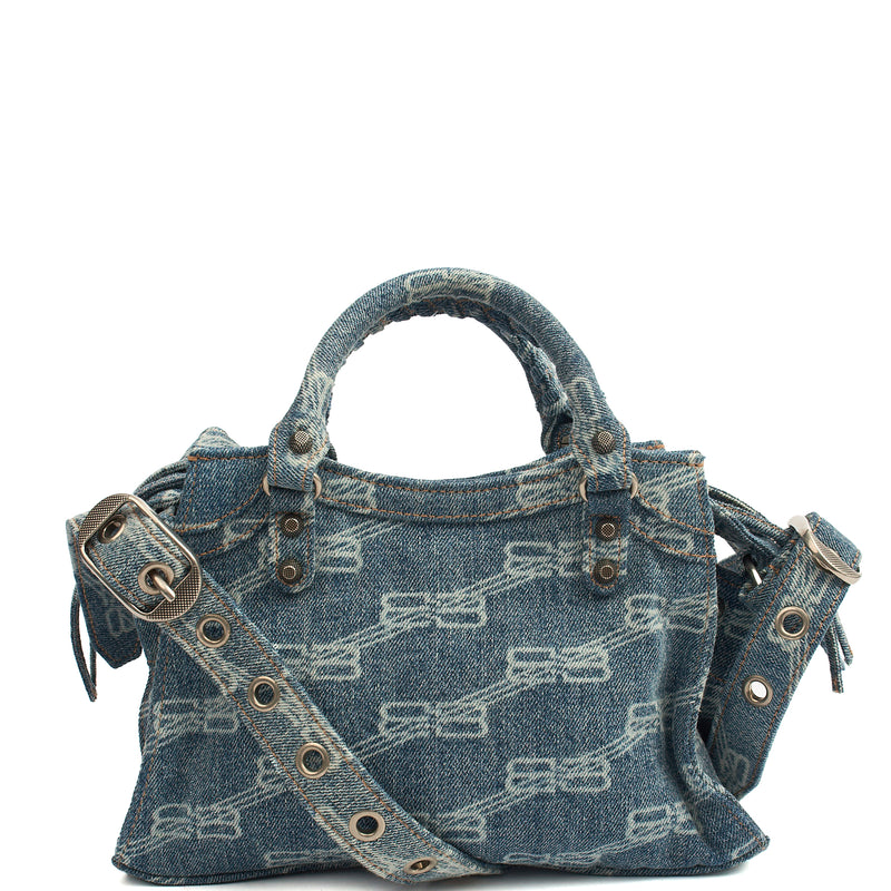 Picture of Balenciaga Cross Body Neo Classic- Nano in Blue, Fabric