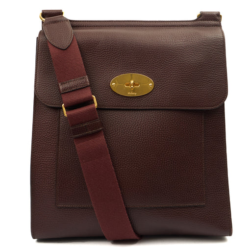 Picture of Mulberry Cross Body Antony - Large in Oxblood, Calfskin Leather
