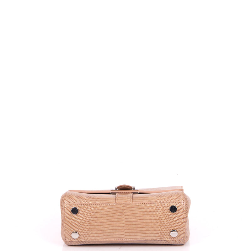 Picture of Aspinal of London Shoulder Bag Lottie in Neutral, Exotic Effect Leather