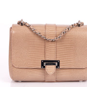 Picture of Aspinal of London Shoulder Bag Lottie in Neutral, Exotic Effect Leather