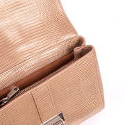 Picture of Aspinal of London Shoulder Bag Lottie in Neutral, Exotic Effect Leather