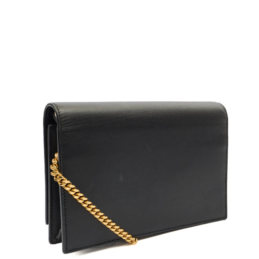 Picture of Saint Laurent Cross Body Kate Tassel Chain Wallet in Black, Leather