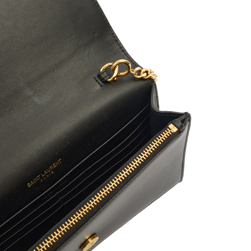 Picture of Saint Laurent Cross Body Kate Tassel Chain Wallet in Black, Leather