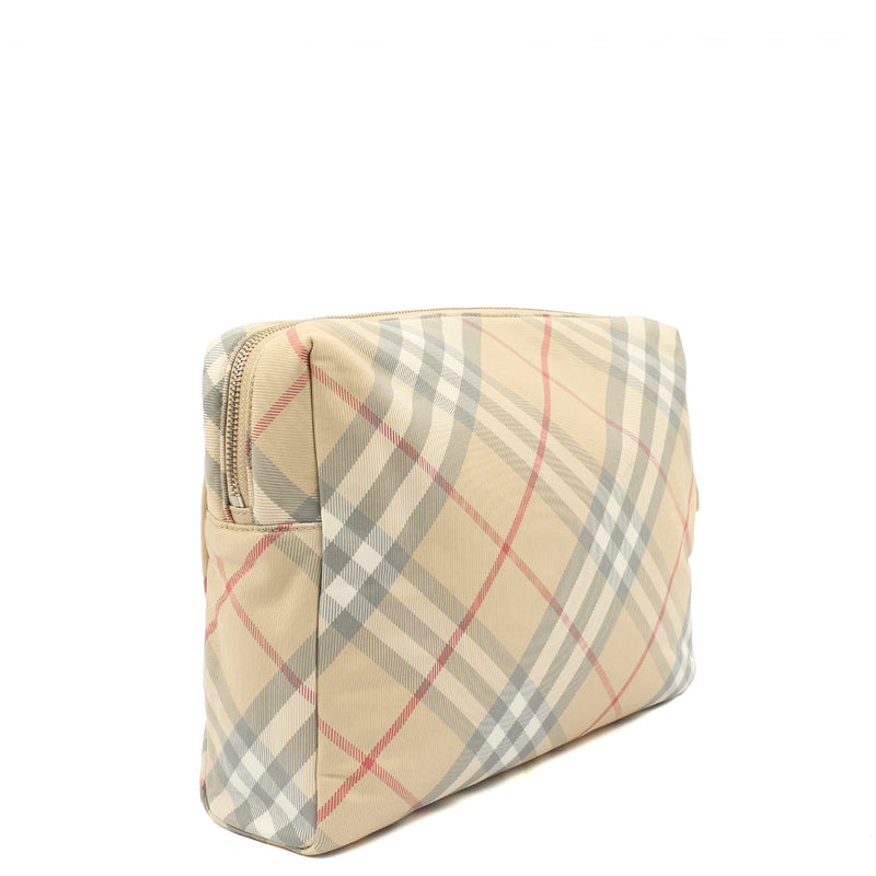 Picture of Burberry Cosmetic Bag Logo Print Zip Pouch in Neutral, invalid