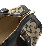 Picture of Gucci Top Handle Vintage Web Boston - Medium in invalid, GG Supreme Canvas