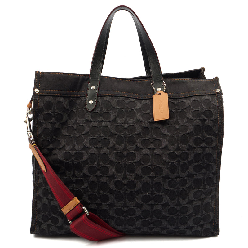 Picture of Coach Tote Field Tote in Black, Denim