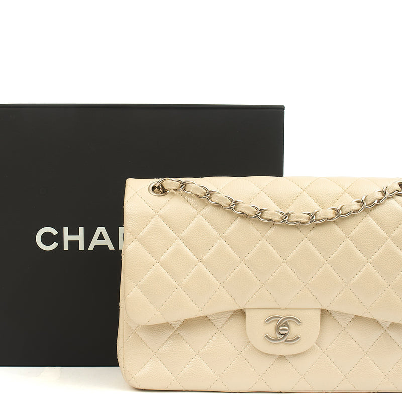 Picture of Chanel Shoulder Bag Classic Double Flap - Large in Neutral, Caviar Leather