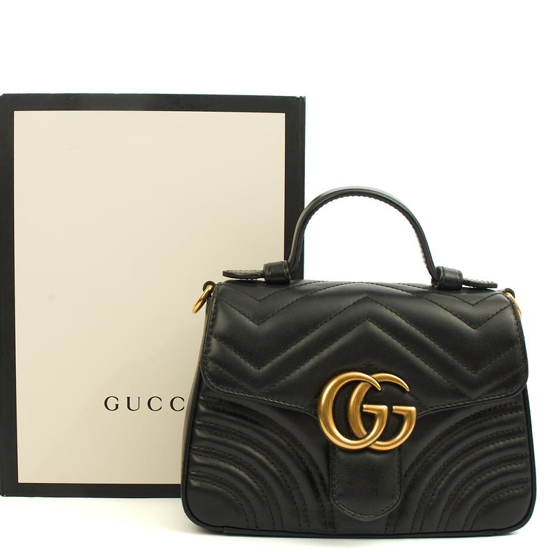 Picture of Gucci Top Handle GG Marmont Top Handle - Mini in Black, Leather