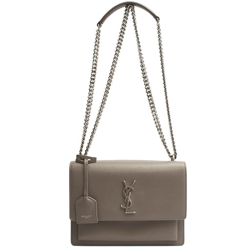 Picture of Saint Laurent Shoulder Bag Sunset - Medium in Grey, Leather