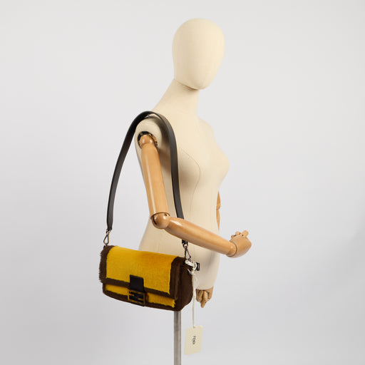Picture of Fendi Shoulder Bag Baguette in Yellow, Fur