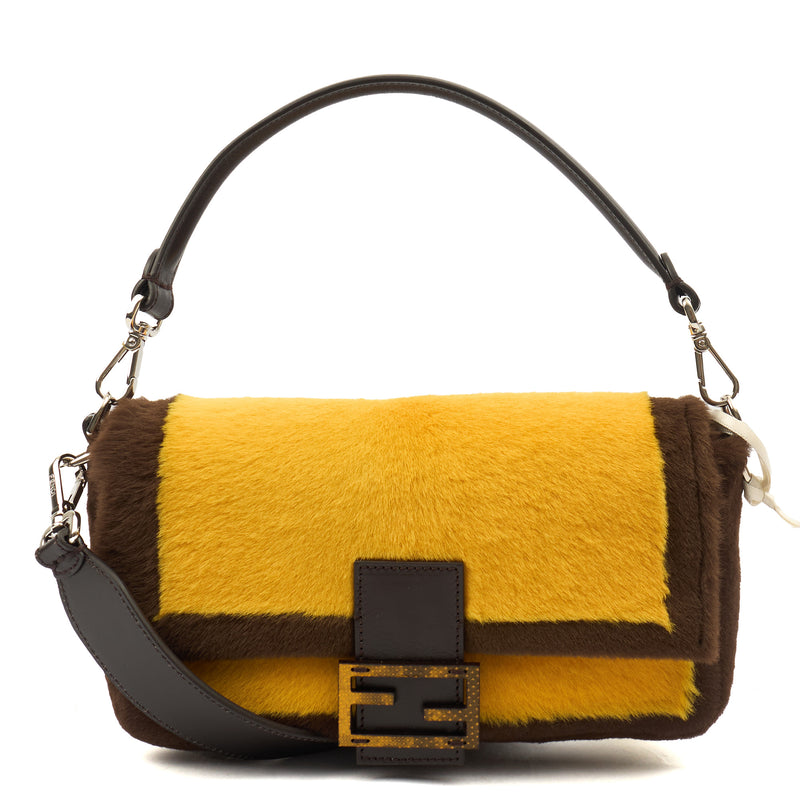 Picture of Fendi Shoulder Bag Baguette in Yellow, Fur