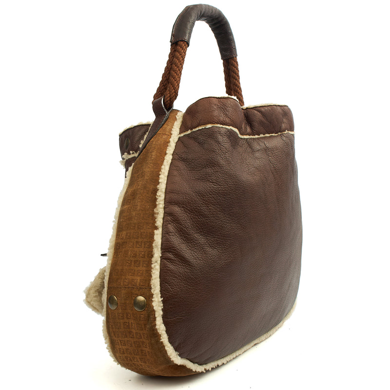 Fendi Tote Vintage Hobo in Brown, Fabric