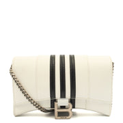 Picture of Balenciaga Cross Body Hourglass Wallet on Chain in White, Leather