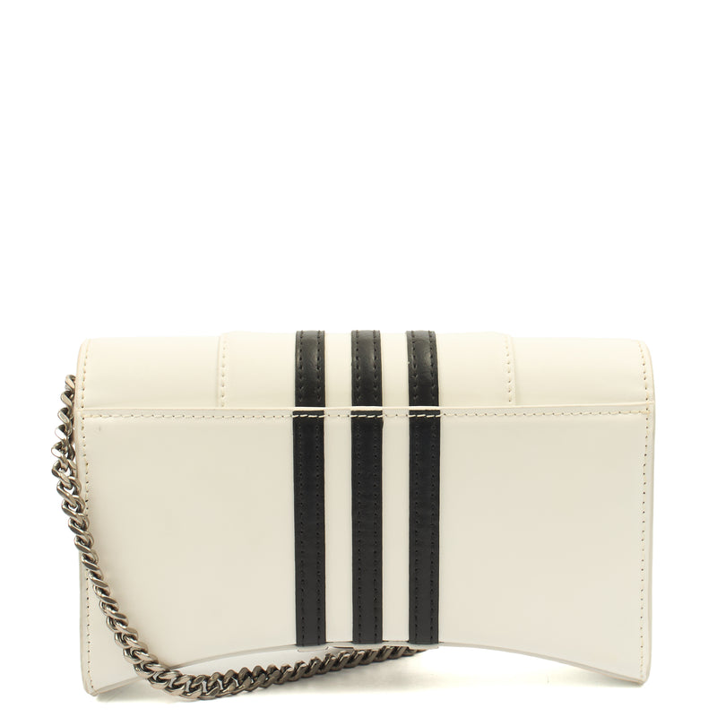 Picture of Balenciaga Cross Body Hourglass Wallet on Chain in White, Leather