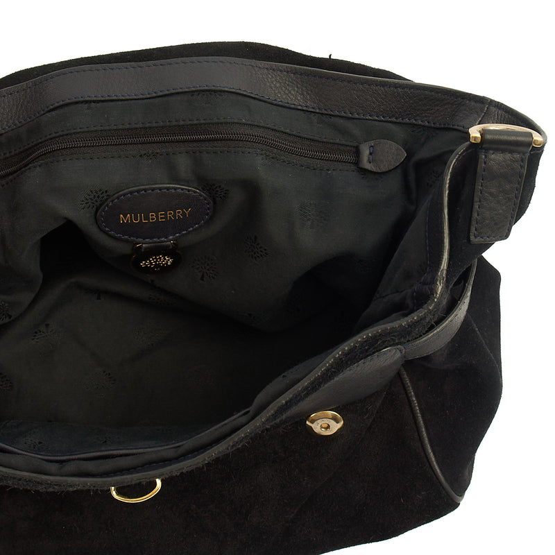 Mulberry Satchel Alexa Tassel in Black, Suede