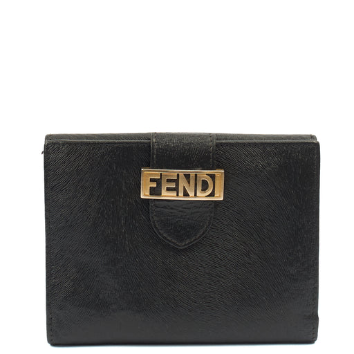 Picture of Fendi Wallet Bifold Wallet in Black, Leather