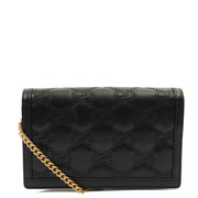 Picture of Gucci Cross Body Wallet On Chain  in Black, Leather