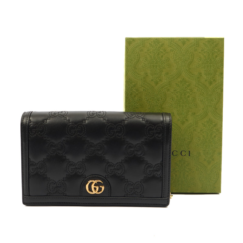 Picture of Gucci Cross Body Wallet On Chain  in Black, Leather