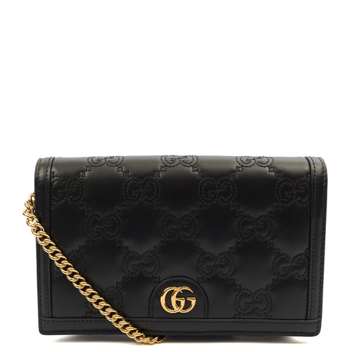 Picture of Gucci Cross Body Wallet On Chain  in Black, Leather