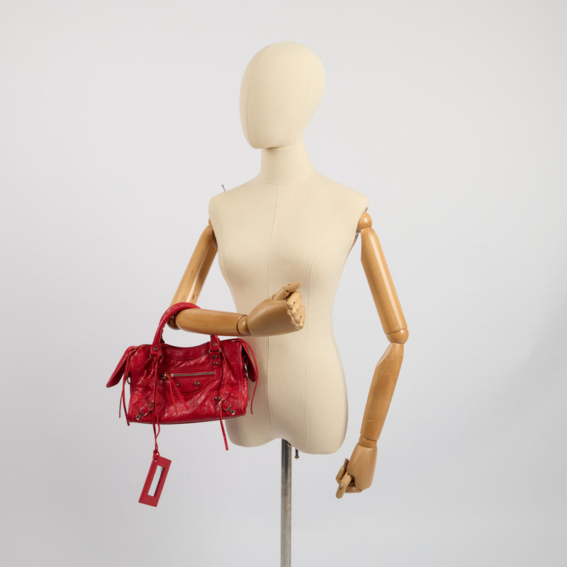 Balenciaga Mini Bag Classic City - Small in Red, Agneau (Lambskin)