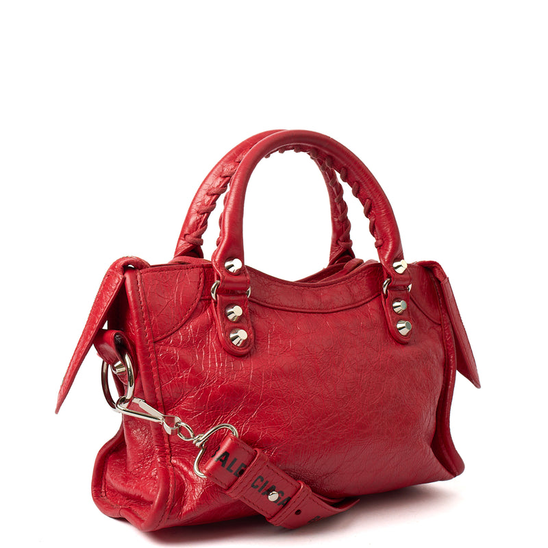 Picture of Balenciaga Mini Bag Classic City - Small in Red, Agneau (Lambskin)