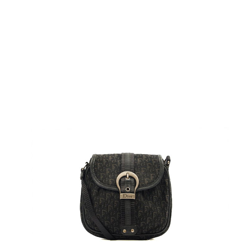 Picture of Christian Dior Cross Body Trotter Pouch in Black, Diorissimo Canvas