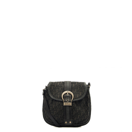 Picture of Christian Dior Cross Body Trotter Pouch in Black, Diorissimo Canvas