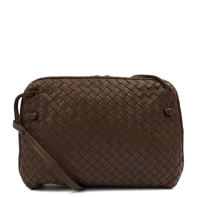 Picture of Bottega Veneta Cross Body Intrecciato Nodini Bag in Brown, Intrecciato Nappa