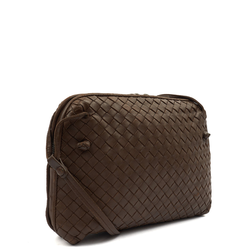 Picture of Bottega Veneta Cross Body Intrecciato Nodini Bag in Brown, Intrecciato Nappa