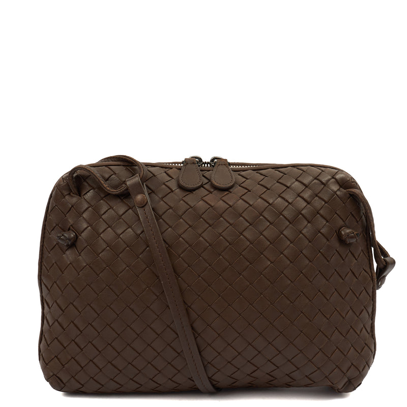 Picture of Bottega Veneta Cross Body Intrecciato Nodini Bag in Brown, Intrecciato Nappa