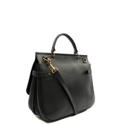 Picture of Mulberry Top Handle Amberley Satchel in Black, Calfskin Leather