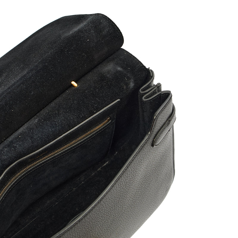 Picture of Mulberry Top Handle Amberley Satchel in Black, Calfskin Leather
