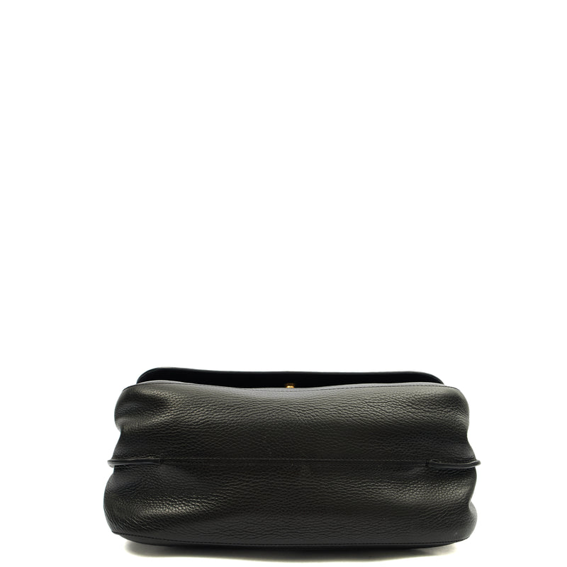 Picture of Mulberry Top Handle Amberley Satchel in Black, Calfskin Leather