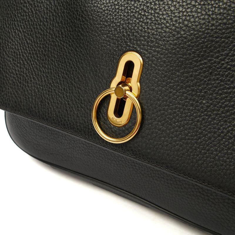 Picture of Mulberry Top Handle Amberley Satchel in Black, Calfskin Leather