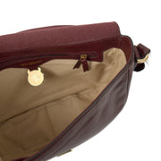 Picture of Mulberry Cross Body Tessie Satchel in Burgundy, Calfskin Leather