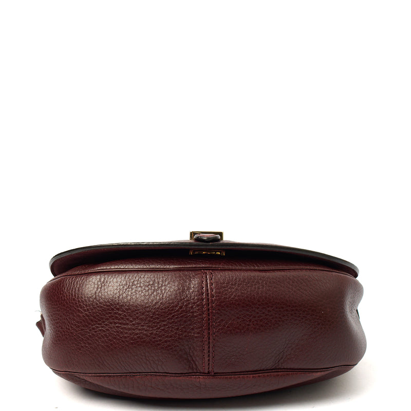 Picture of Mulberry Cross Body Tessie Satchel in Burgundy, Calfskin Leather