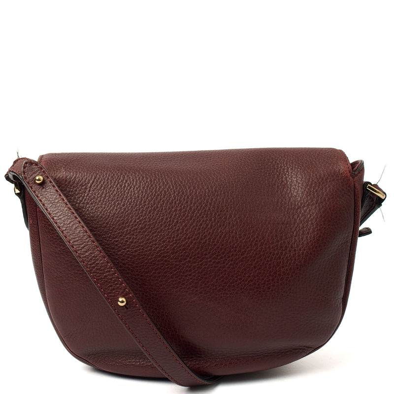 Picture of Mulberry Cross Body Tessie Satchel in Burgundy, Calfskin Leather