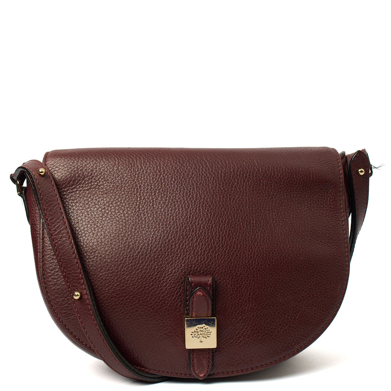 Picture of Mulberry Cross Body Tessie Satchel in Burgundy, Calfskin Leather