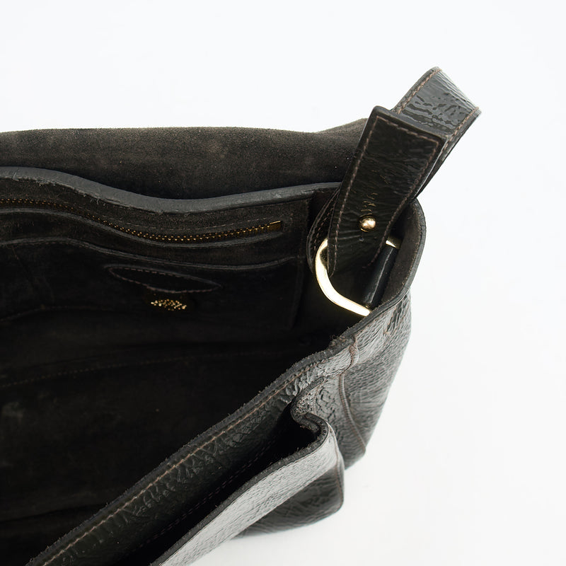 Picture of Mulberry Satchel Bayswater - Oversized Clutch in Grey, Patent Leather