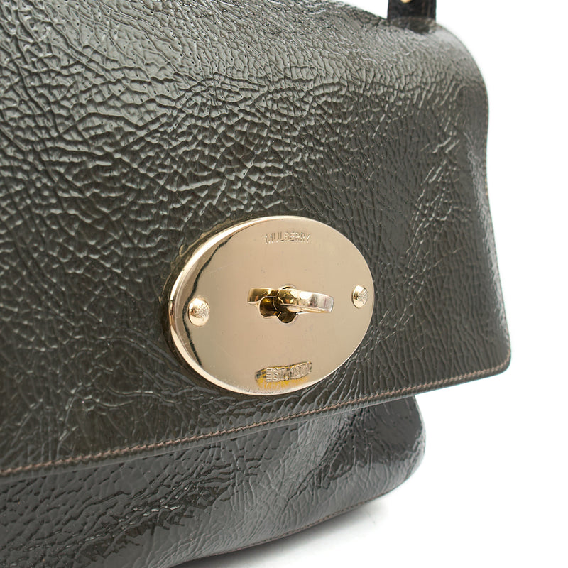 Picture of Mulberry Satchel Bayswater - Oversized Clutch in Grey, Patent Leather