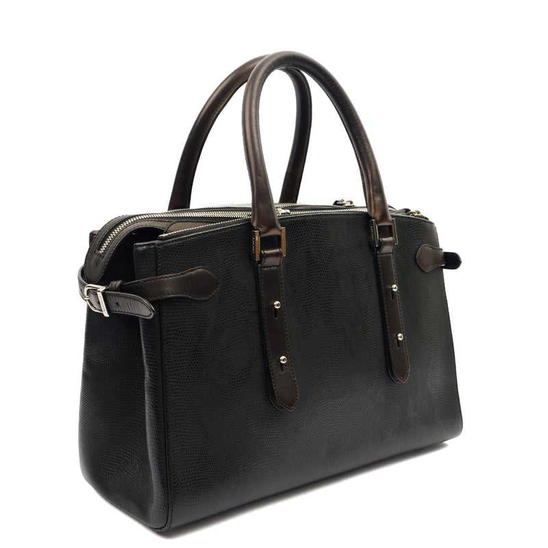 Picture of Aspinal of London Top Handle Brook Street  in Black, Leather