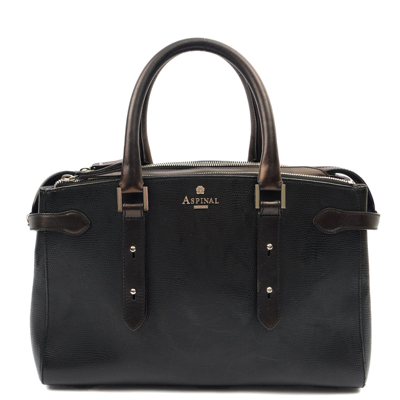 Picture of Aspinal of London Top Handle Brook Street  in Black, Leather